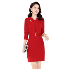 2022秋季时尚简约大方气质优雅收腰显瘦休闲修身百搭潮流连衣裙，女装连衣裙，贝蕾酷儿