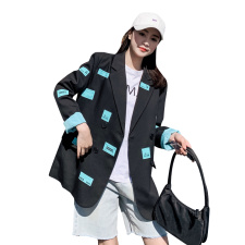 早秋西装外套女小个子黑色中长款职业宽松休闲高级感西服百搭上衣，女装西装，帛香坊