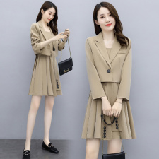 早春季长袖连衣裙两件套2025新款洋气显瘦气质时尚春秋裙子女装潮，女装套装/套裙，采品优优