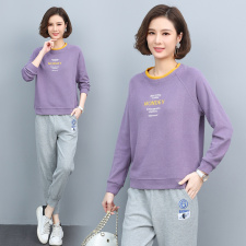 时尚刺绣字母宽松卫衣舒适百搭休闲上衣，女装卫衣/绒衫，依恋蒂丝