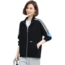 2023春装新款时尚休闲气质圆领个性宽松舒适开衫卫衣外套，女装T恤，丽影随形