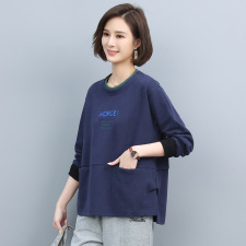 2022春季新款时尚休闲气质圆领个性字母图案宽松舒适卫衣，女装T恤，丽影随形