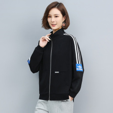 2023春装新款时尚休闲气质圆领个性宽松舒适开衫卫衣外套，女装T恤，丽影随形