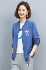 时尚休闲刺绣外套女宽松显瘦百搭长袖上衣春秋新款韩版学生夹克，女装短外套，依恋蒂丝