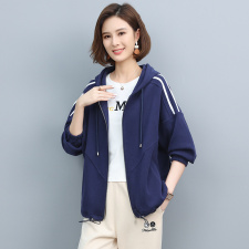 时尚宽松连帽卫衣女秋冬季新款韩版百搭显瘦长袖外套学生上衣，女装卫衣/绒衫，依恋蒂丝