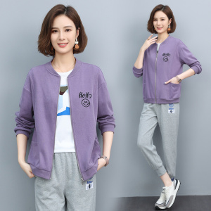 时尚休闲刺绣外套女宽松显瘦百搭长袖上衣春秋新款韩版学生夹克，女装短外套，依恋蒂丝