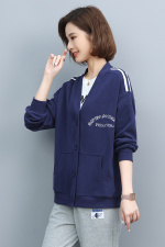 时尚休闲刺绣卫衣套装女宽松显瘦长袖开衫外套+裤子两件套，女装卫衣/绒衫，依恋蒂丝