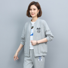 时尚休闲刺绣外套女宽松显瘦百搭长袖上衣春秋新款韩版学生夹克，女装短外套，依恋蒂丝