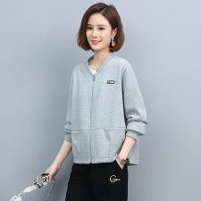 春秋短外套女2025新款百搭棒球服中年女士夹克休闲开衫上衣，女装卫衣/绒衫，独衣靓