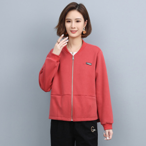 春秋短外套女2025新款百搭棒球服中年女士夹克休闲开衫上衣，女装卫衣/绒衫，独衣靓