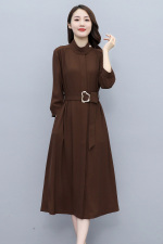 2022秋季时尚简约大方气质优雅收腰显瘦休闲修身百搭潮流连衣裙，女装连衣裙，施恩睿棋