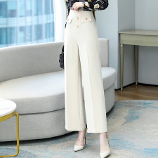 高端职业女春秋2023新款时尚气质女神范印花衬衫阔腿裤，女装休闲裤，卡杰菲