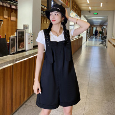 原创设计/背带裤短裤套装女21夏季薄款时尚减龄小个子洋气两件套，女装套装/套裙，布衣桑