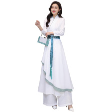 芷墨原创时尚古风刺绣连衣裙阔腿裤两件套，女装连衣裙，芷墨服饰