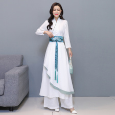 芷墨原创时尚古风刺绣连衣裙阔腿裤两件套，女装连衣裙，芷墨服饰