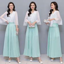 芷墨原创时尚改良汉服飘逸上衣阔腿裤两件套装茶服，女装婚纱/旗袍/礼服，芷墨服饰