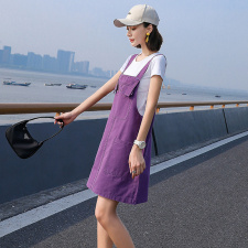 时尚潮流/连衣裙女2021夏季新款牛仔背带裙洋气减龄中长裙套装女，女装套装/套裙，布衣桑