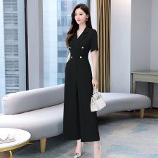 西装连体裤女薄款2024夏季新款时尚职业气质女神范高腰垂感阔腿裤，商品下架区，丽美静依