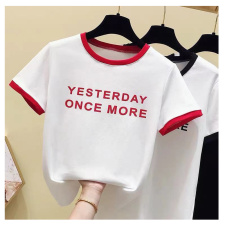 网红t恤女2021年夏季新款短袖女修身设计感上衣洋气百搭韩版ins潮，女装T恤，潮品会