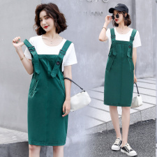 洋气背带裙套装女2022夏季新款女装韩版时尚气质休闲两件套套裙潮，女装套装/套裙，慧尚依恋