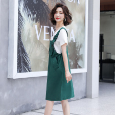 洋气背带裙套装女2022夏季新款女装韩版时尚气质休闲两件套套裙潮，女装套装/套裙，慧尚依恋