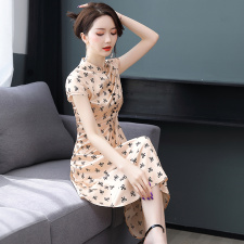 桑蚕丝真丝连衣裙韩版中腰时尚显瘦大方通勤夏季，女装连衣裙，阿舍尔