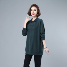 2021年秋季新款假两件卫衣女中长款小个子休闲百搭打底衫女棉，女装卫衣/绒衫，简韵佳