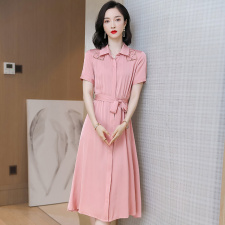 2024夏季新款胖mm遮肚藏肉裙子女气质优雅高档显瘦短袖通勤连衣裙，女装连衣裙，阿舍尔
