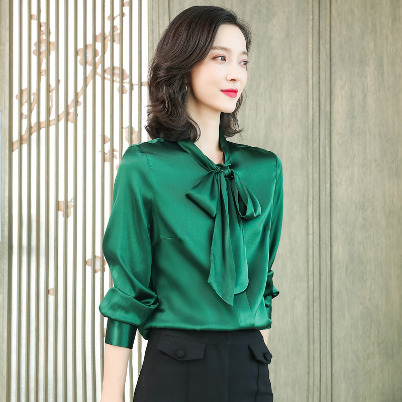 桑蚕丝重磅真丝衬衫女士春季新款设计感小众法式时尚气质真丝上衣，女装衬衫，阿舍尔
