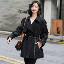 风衣女中长款小个子2021秋季新款韩版流行高端大气短款大衣外套，女装风衣，瑶迪依秀