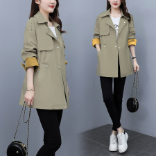 芷墨新款2021年新款秋装短款撞色风衣外套时尚版短西装，女装风衣，芷墨服饰