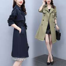 芷墨新款秋装时尚双排扣风衣外套中长款外套，女装风衣，芷墨服饰