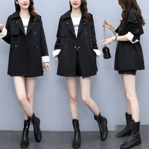 芷墨新款2021年新款秋装短款撞色风衣外套时尚版短西装，女装风衣，芷墨服饰