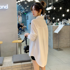现货2023新款纯棉休闲宽松学院风衬衣女，女装衬衫，丝露怡语
