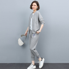 休闲运动套装女2023年新款春秋洋气中年妈妈时尚减龄卫衣裤两件套，女装套装/套裙，依恋蒂丝