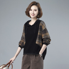 秋季卫衣女2021新款女士薄款妈妈装上衣春秋宽松休闲运动外套，女装卫衣/绒衫，伊满意