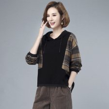 秋季卫衣女2021新款女士薄款妈妈装上衣春秋宽松休闲运动外套，女装卫衣/绒衫，伊满意
