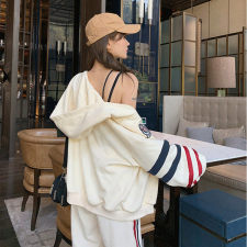 主推款2023春秋运动套装夜跑两件套时尚潮流炸街卫衣套装女，女装运动套装，艾乐芳