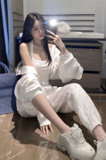 现货主推2022春秋白色运动休闲炸街运动三件套套装早秋女，女装套装/套裙，艾乐芳