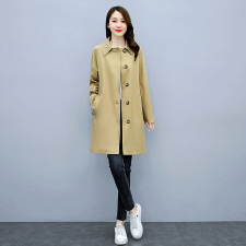 2022新款女装经典撞色风衣修身显瘦长款外套时尚百搭气质大衣，女装风衣，衣之秀